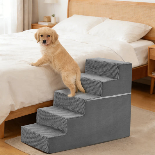 Right Angled Foam Dog Stairs 3 To 5 Steps Indoor Non Slip Ramp