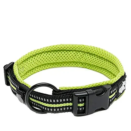 TRUELOVE Nylon Adjustable Dog Collar, Padded, Reflective, Heavy Duty