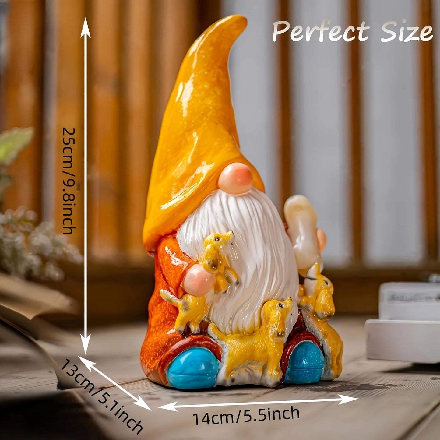 Garden Gnome Statue Solar Lights Outdoor Yard Decor