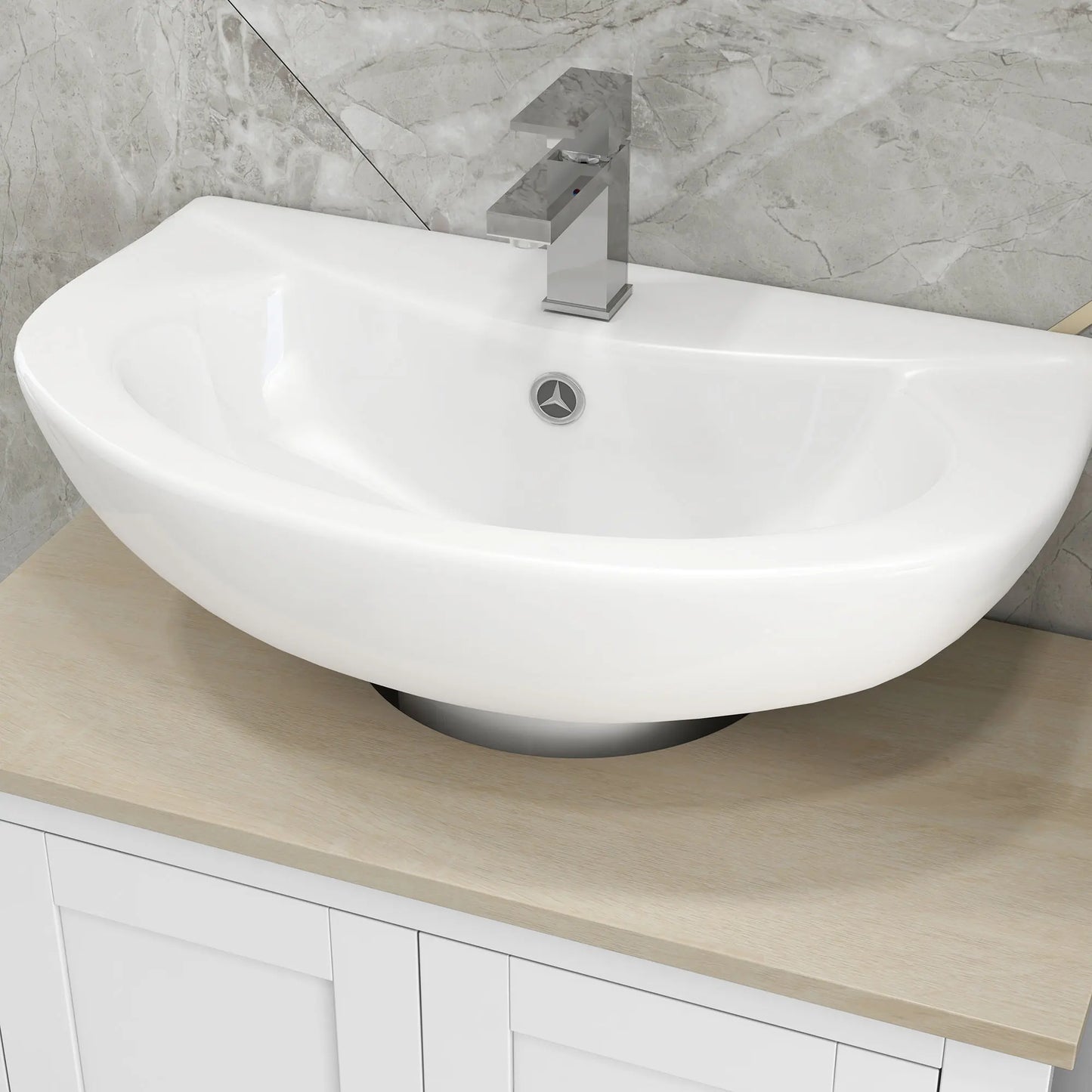 Kleankin Pedestal Sink Storage Cabinet Under Sink Vanity