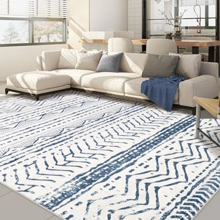 Boho Kilim Style Area Rug Polyester Machine Washable