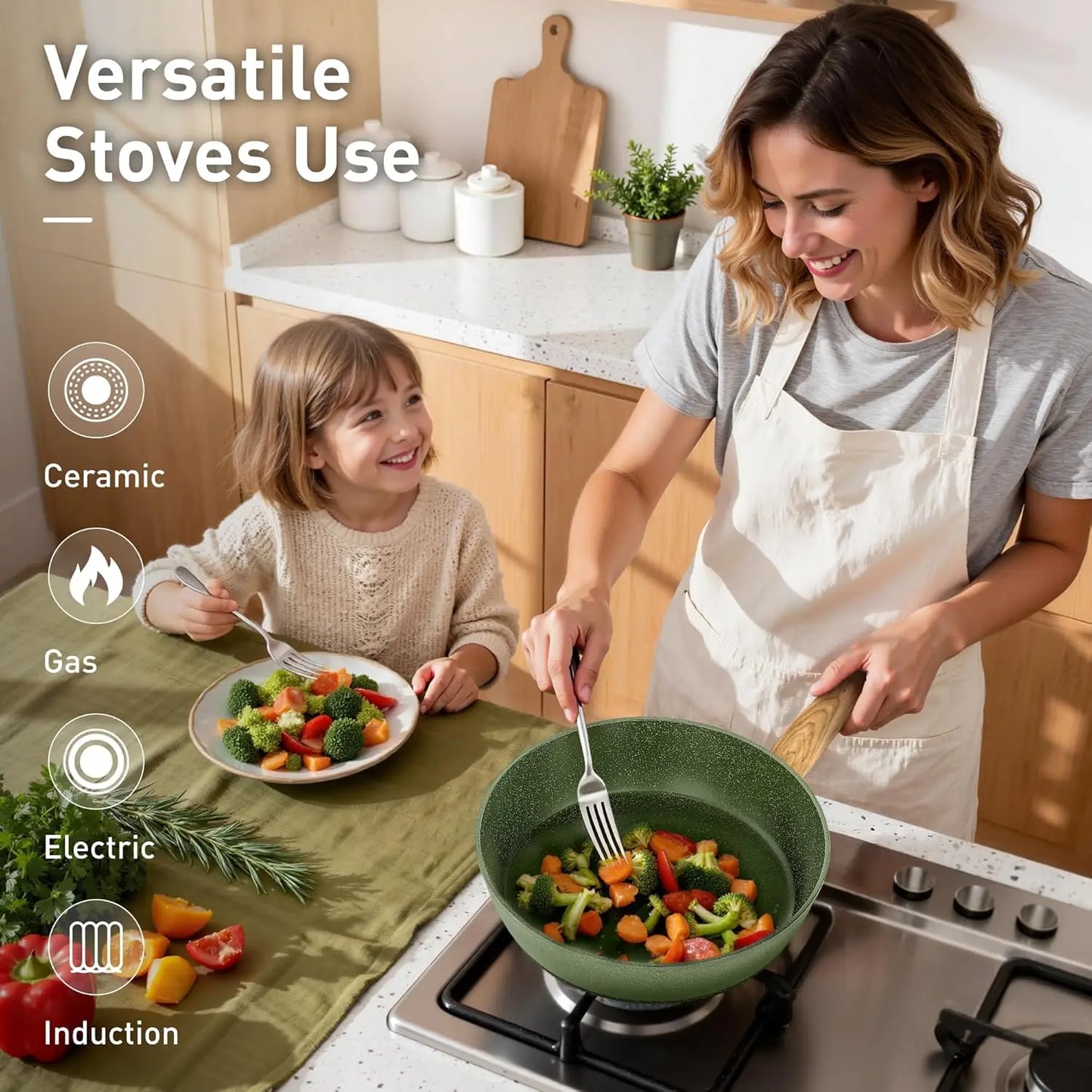 Nonstick Granite Induction Cookware Set PFOA PFOS Free