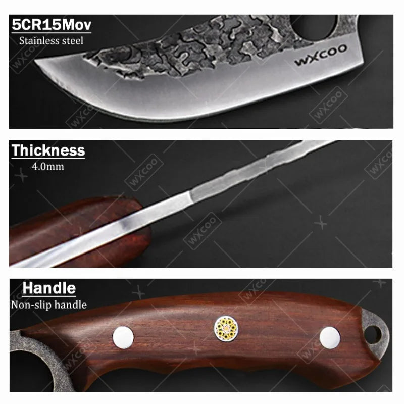 WXCOO High Carbon Steel Kitchen Knife Set Professional Chef Knives