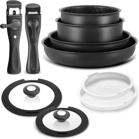 Professional Nonstick Induction Cookware Set With Removable Handles