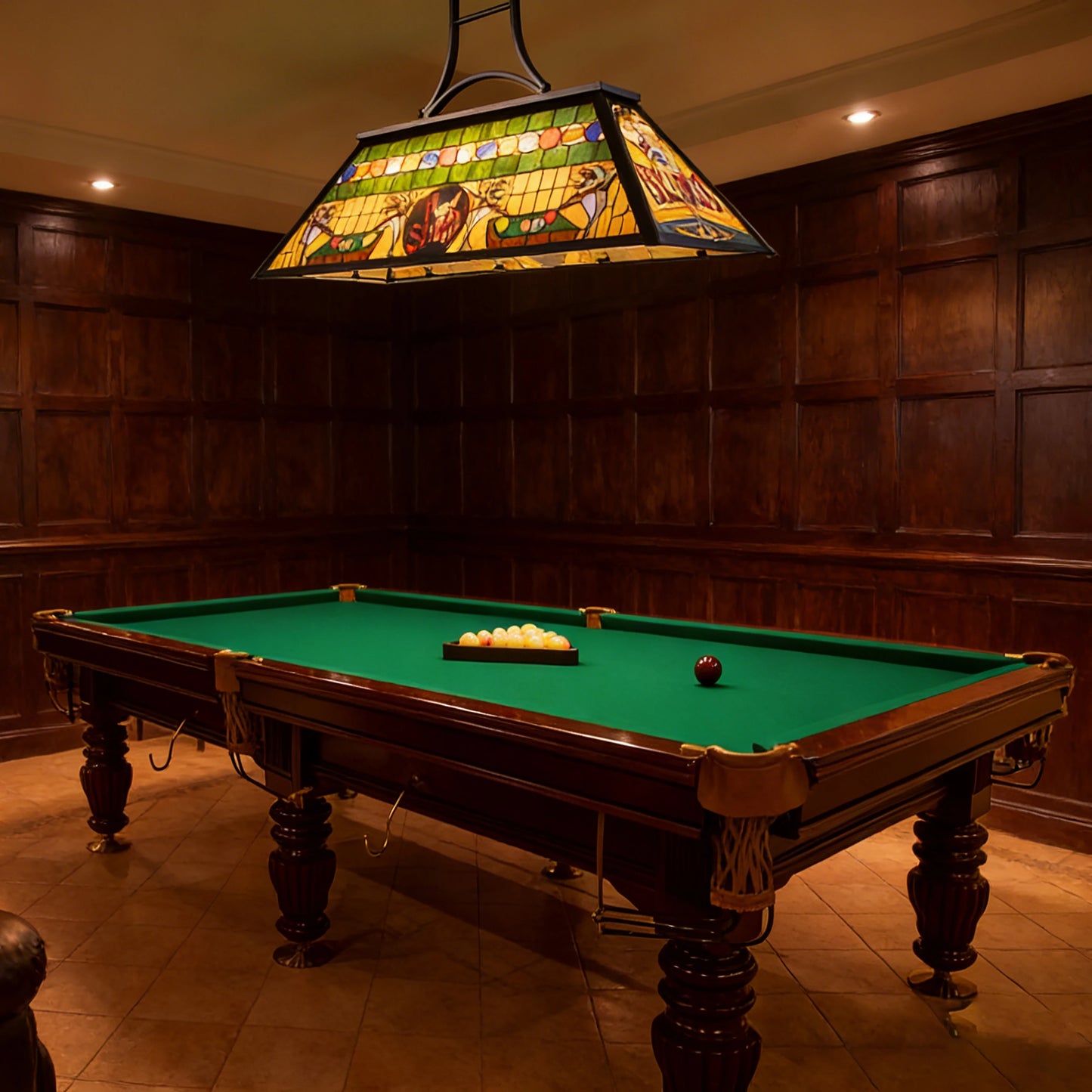 Vintage Pool Table Light 3-Light Rustic Billiards Shark Shade Fixture