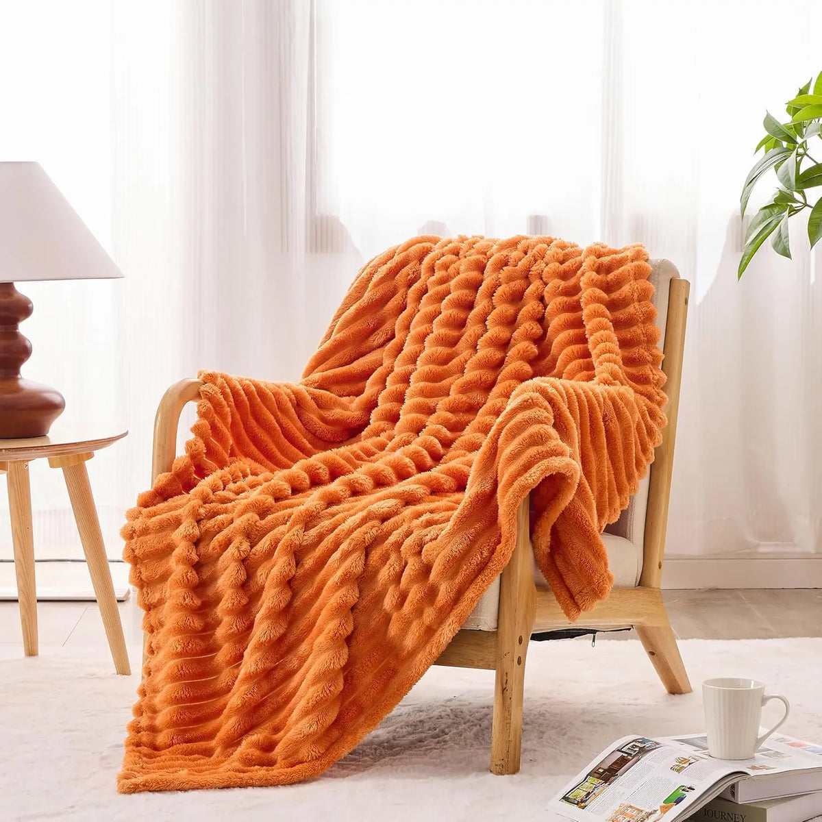 Simple Opulence Soft Flannel Throw Blanket for Couch Cozy Knit