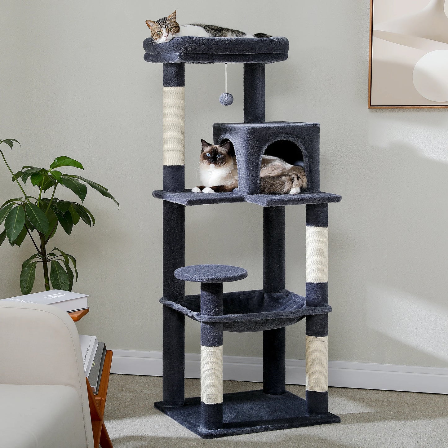 PAWZ Road Indoor Cat Tree With Hammock And Sisal Posts