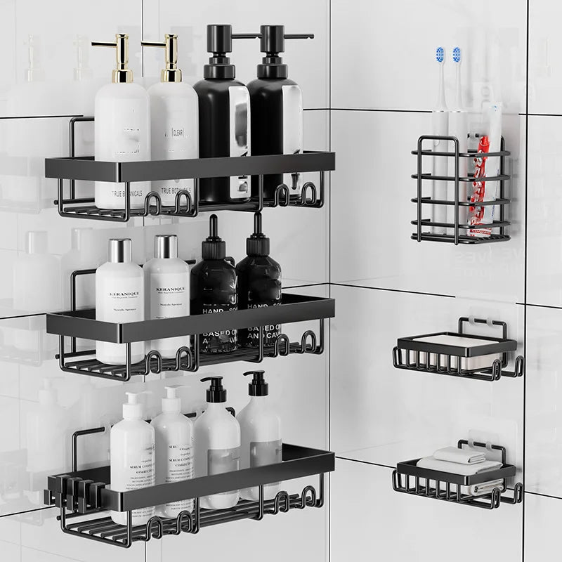 Self Adhesive Shower Caddy Shelf Organizer Rack Wall Mounted