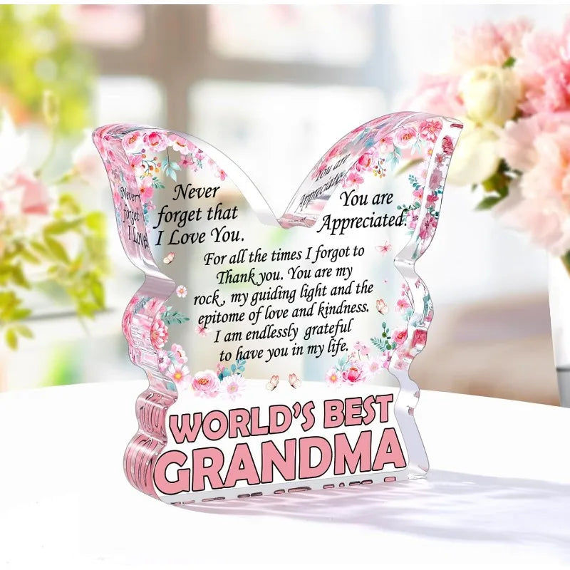 Butterfly Grandma Plaque Heartfelt Gift From Granddaughter For Mothers Day