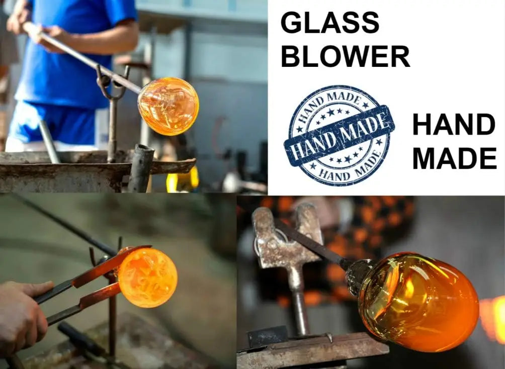 Hand Blown Glass Hummingbird Feeder With Ant Moat For Gardens
