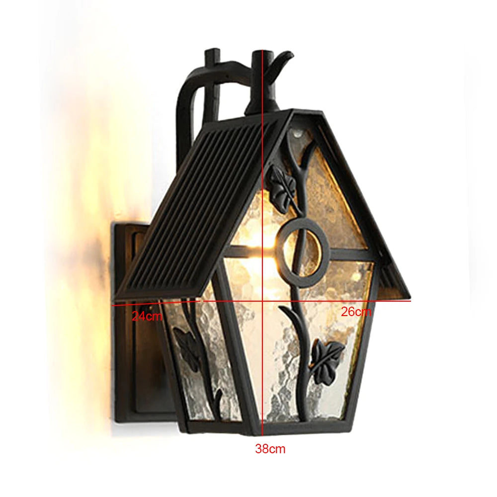 European Style Outdoor Wall Lamp IP55 Waterproof E26 Flower Decoration