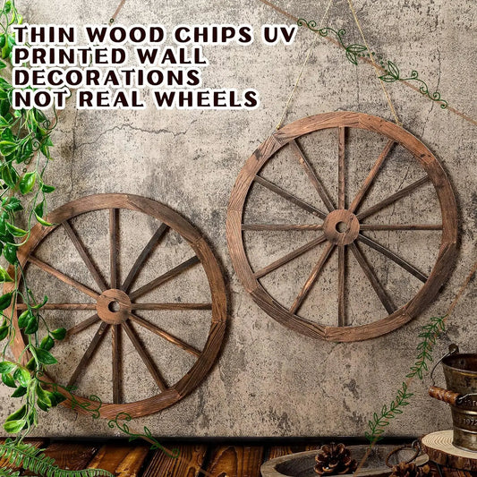 NONECN Western Cowboy Wagon Wheel Decor for Bar and Garage