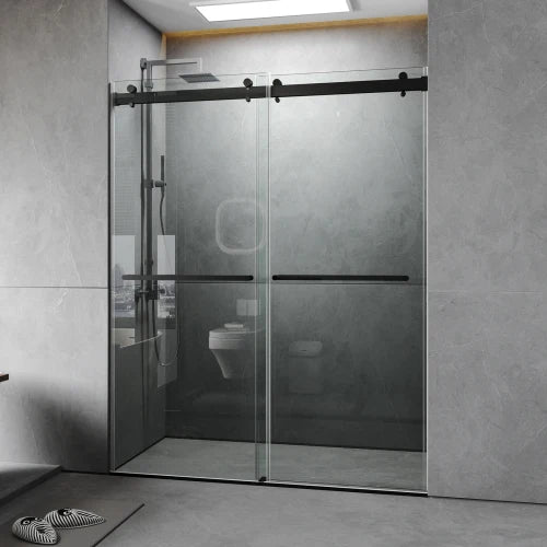 Frameless Double Sliding Tempered Glass Shower Door