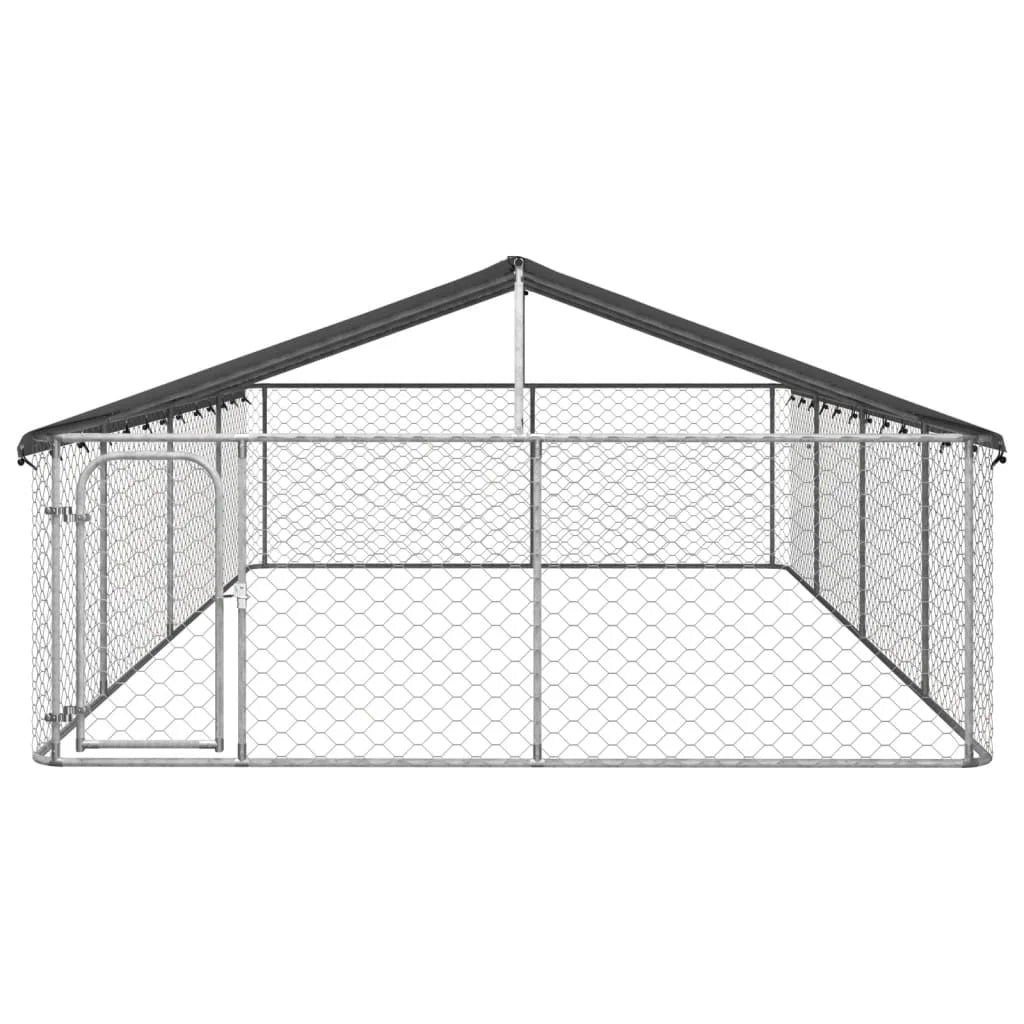 Outdoor Dog Kennel With Roof Galvanized Steel Heavy Duty