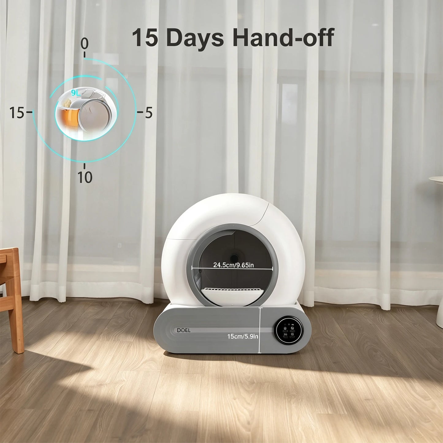 Doel Smart Automatic Self Cleaning Cat Litter Box With WiFi