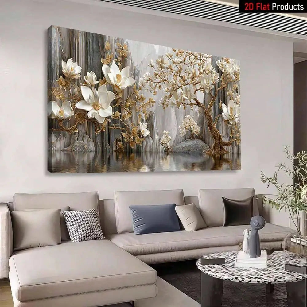 XMSJ Magnolia Tree Canvas Wall Art Landscape Print
