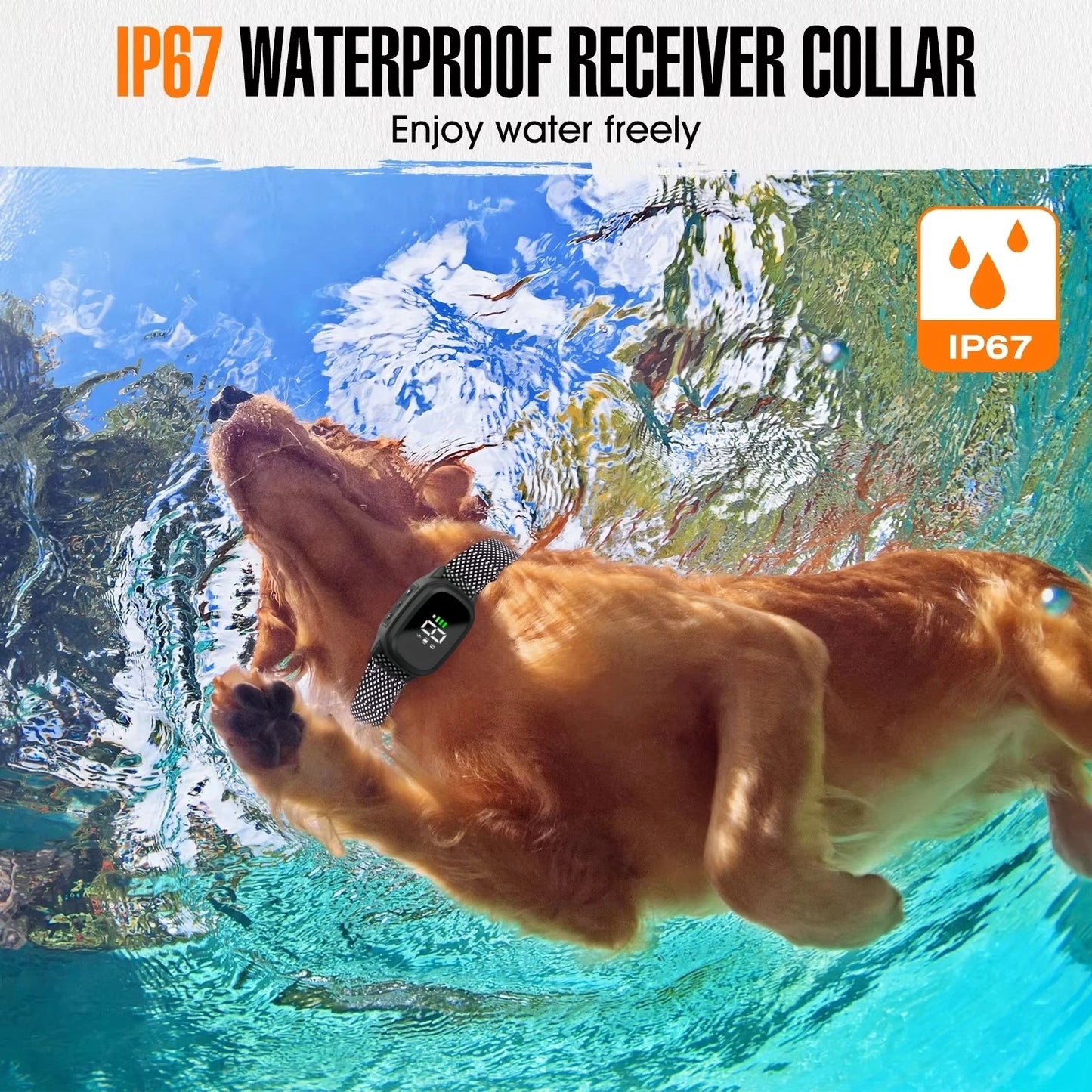 Waterproof Dog Bark Collar Rechargeable Anti-Bark Training