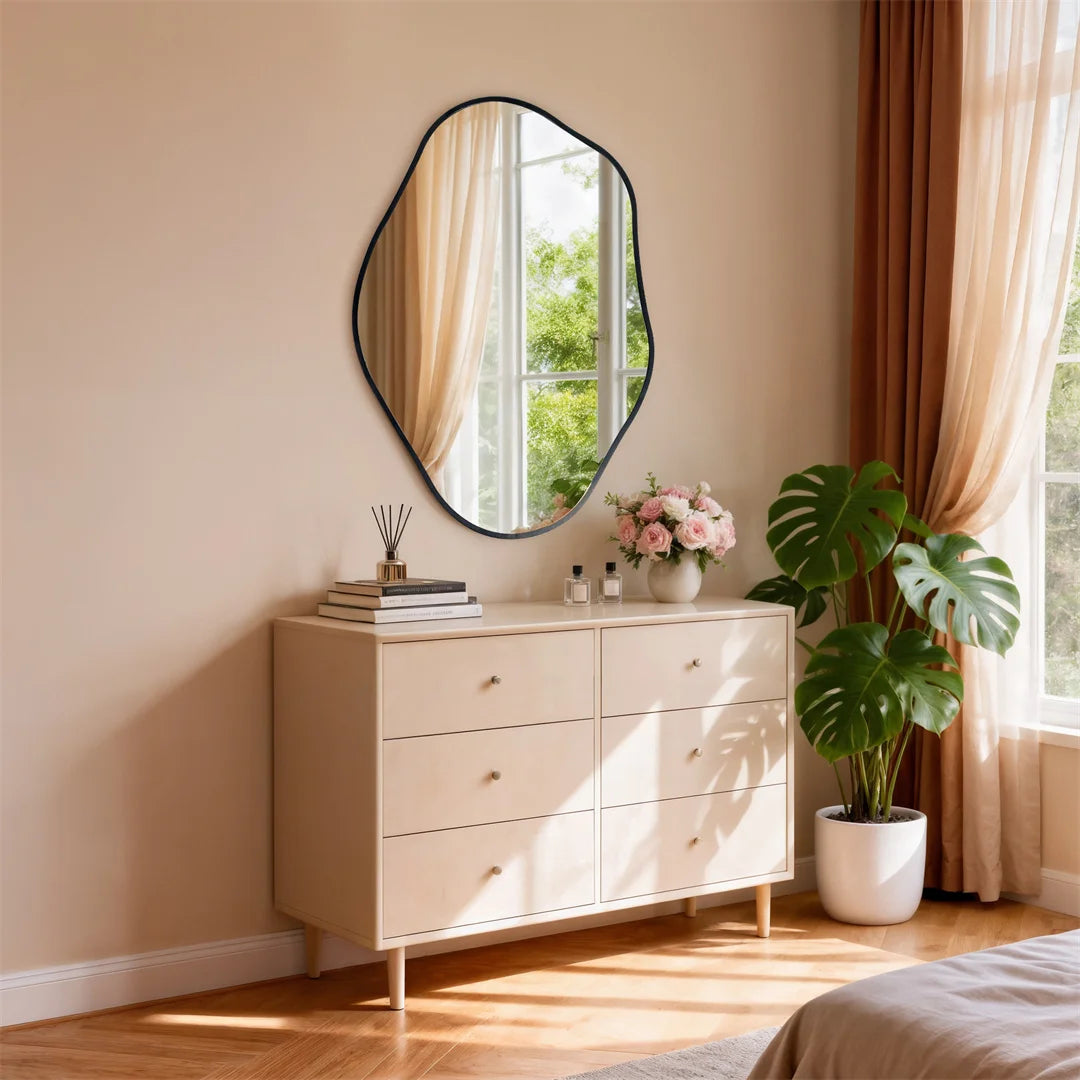 LUVODI Irregular Wall Mounted Vanity Mirror Aluminum Frame