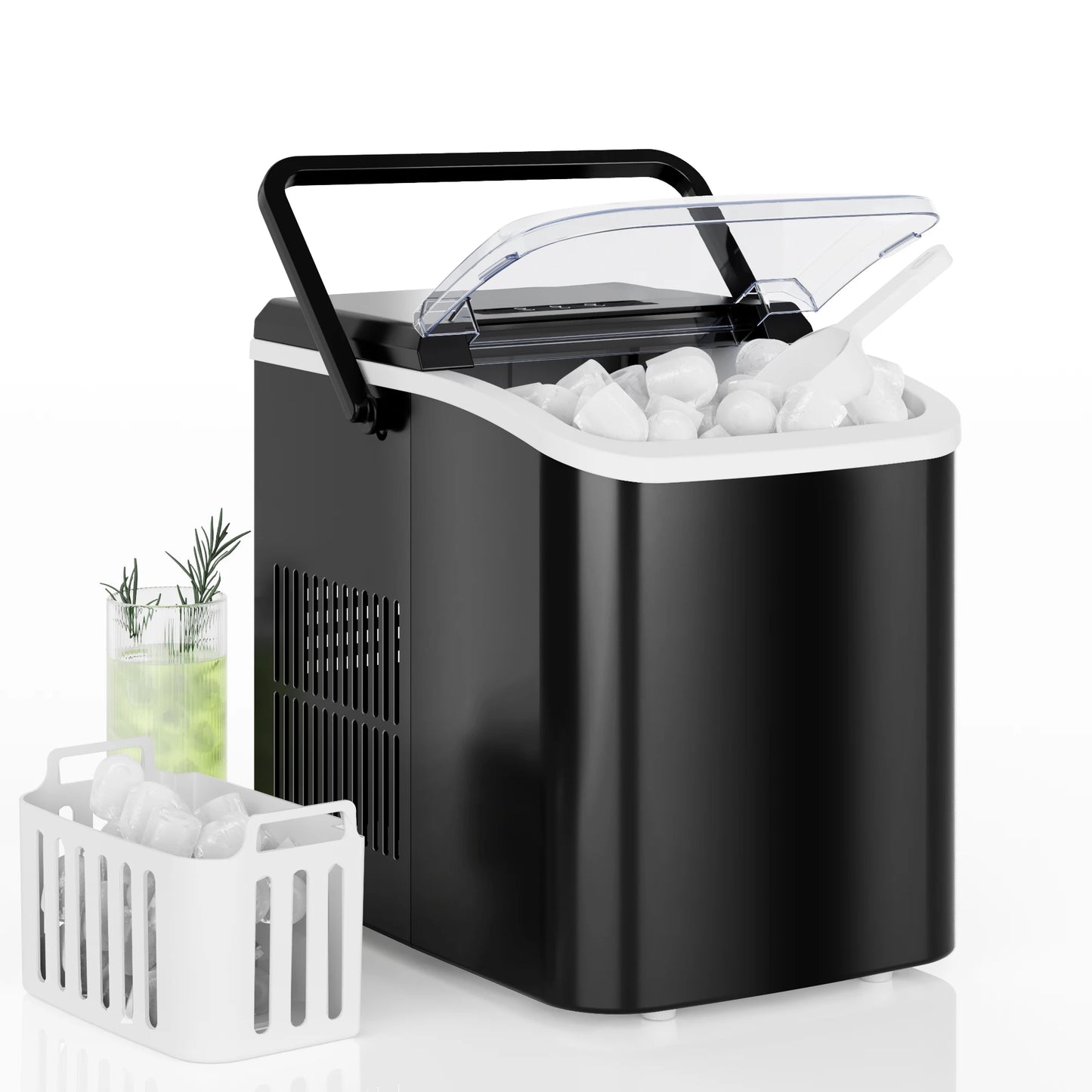 Portable Countertop Ice Maker With Self Cleaning 9 Bullet Ice Cubes