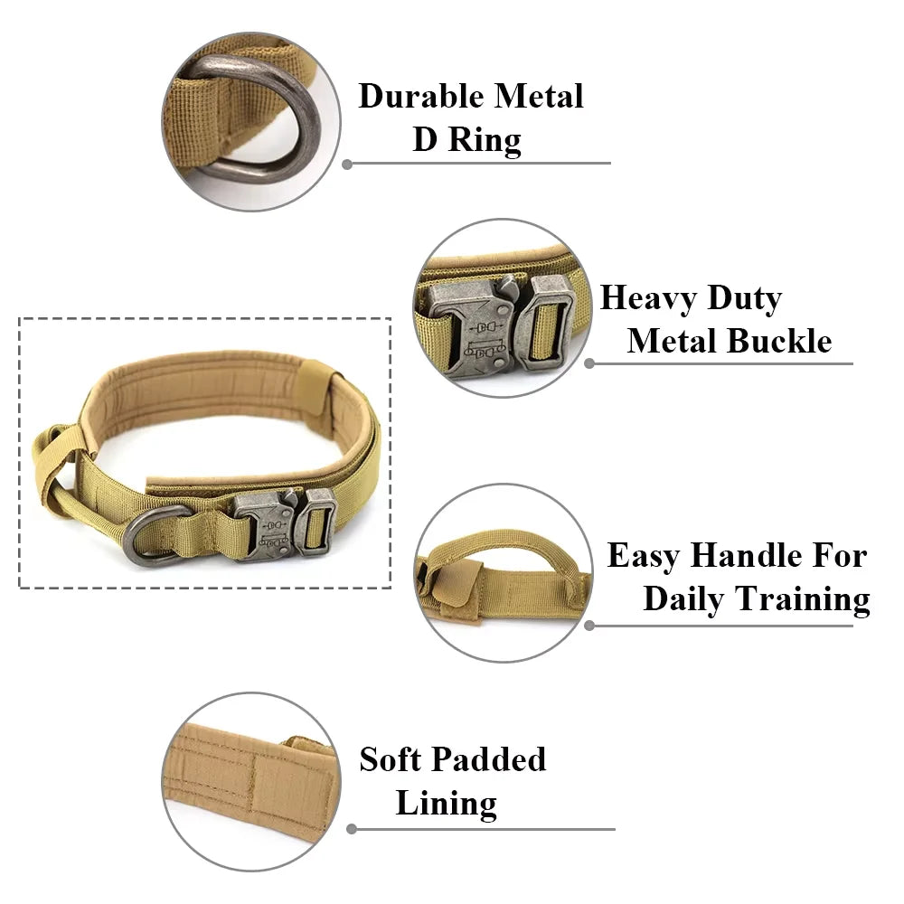 Dog Training Collar And Leash Set, Adjustable Tactical Collar