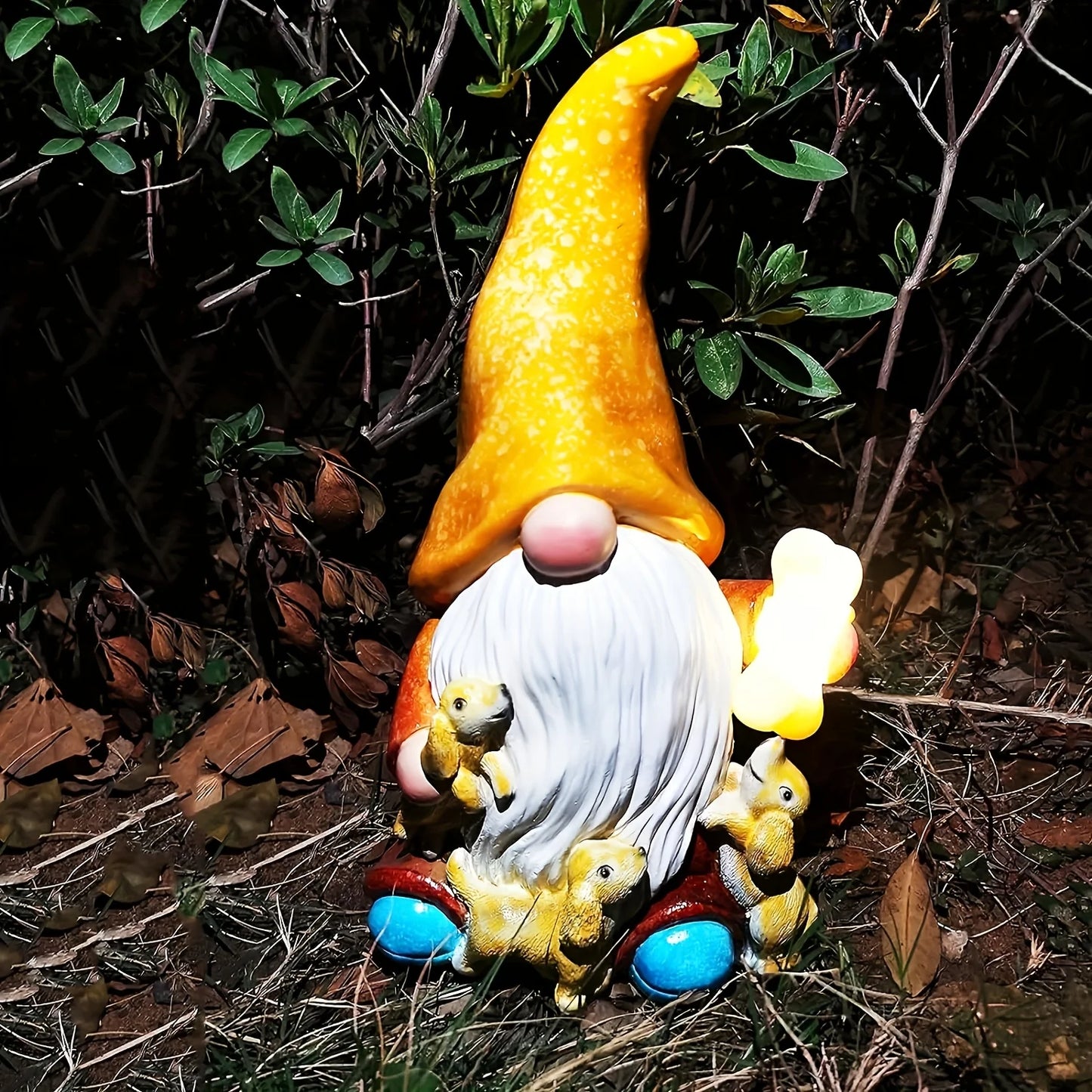 Garden Gnome Statue Solar Lights Outdoor Yard Decor