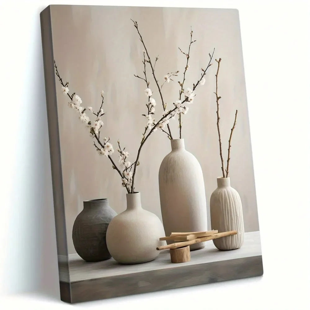 XMSJ Botanical Ikebana Canvas Wall Art for Living Room