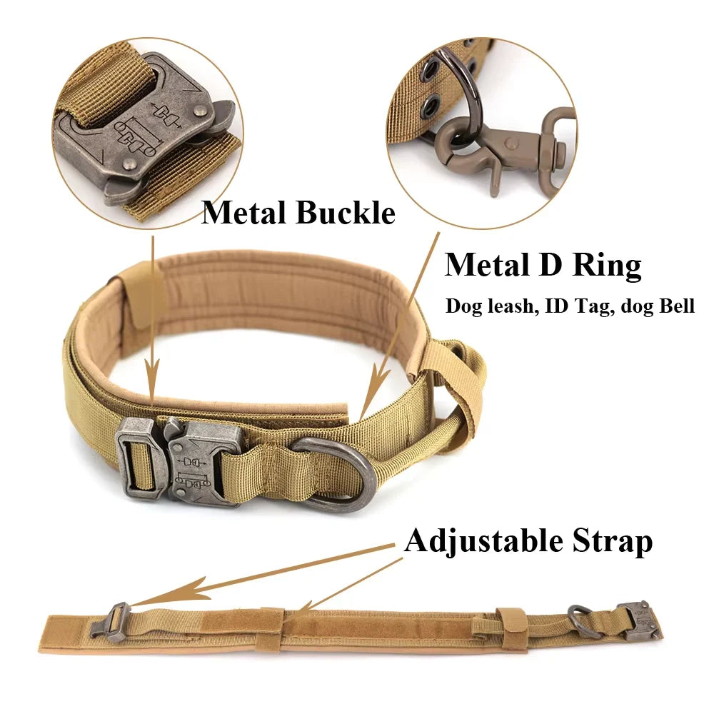 Dog Training Collar And Leash Set, Adjustable Tactical Collar