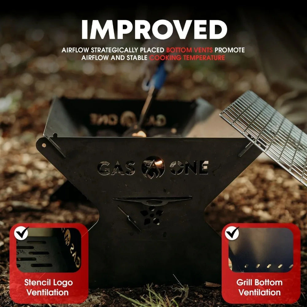 NBVCX Foldable Charcoal Grill For Camping And Outdoor Grilling