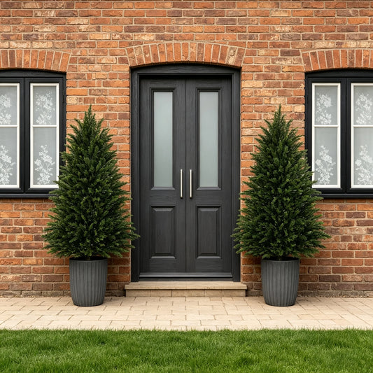 Olitree Artificial Cedar Tree Indoor Outdoor Evergreen Faux Topiary Plants
