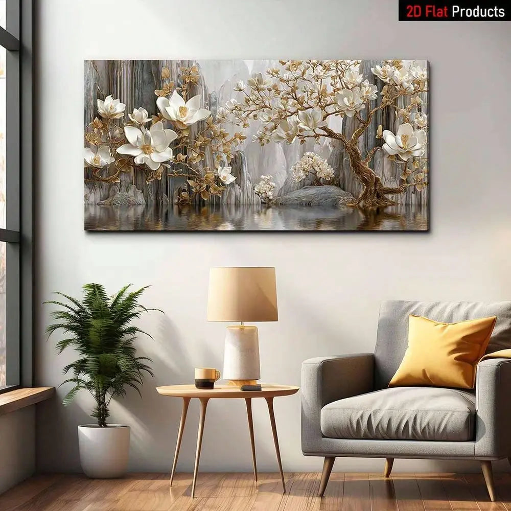 XMSJ Magnolia Tree Canvas Wall Art Landscape Print