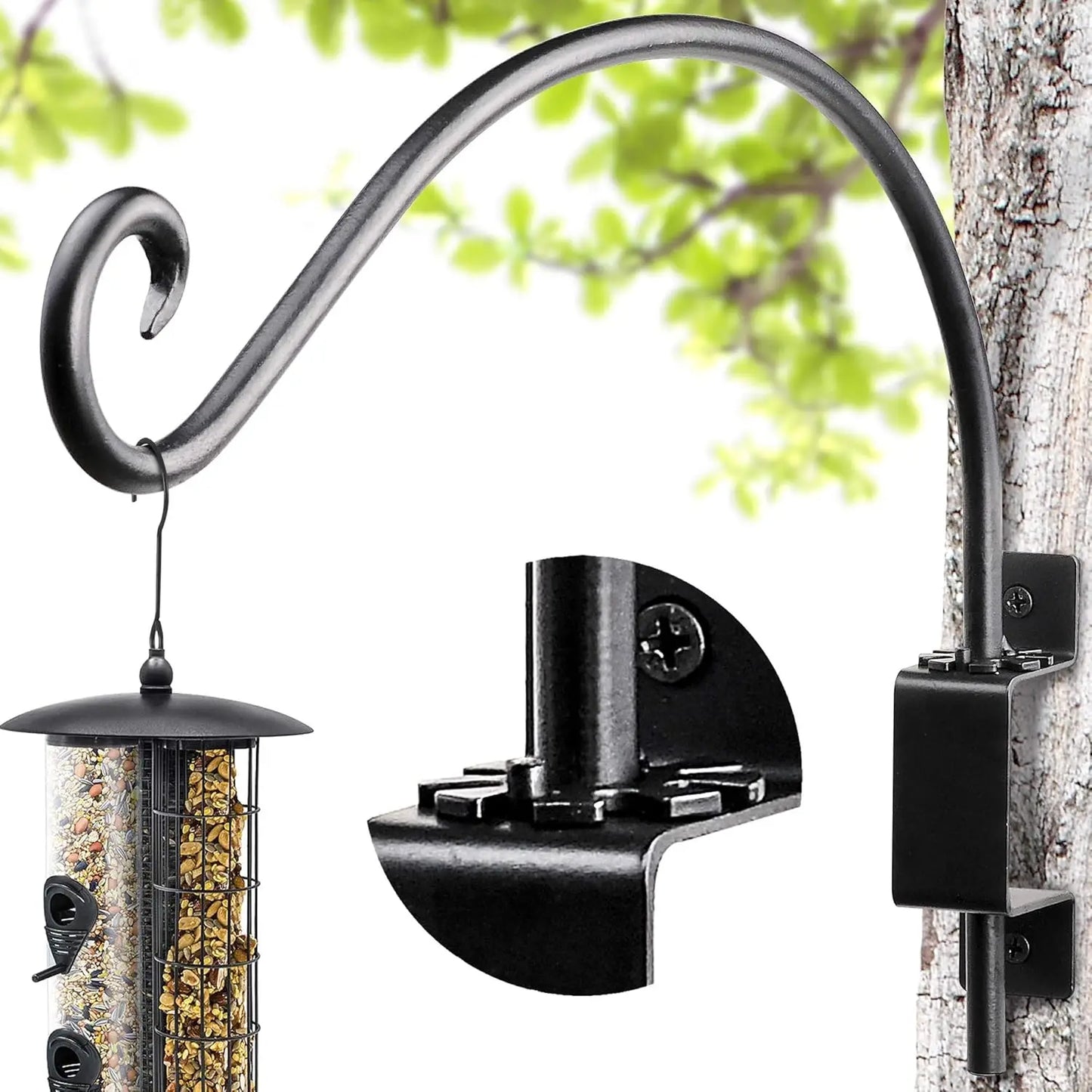 XMSJ Bird Feeder Hangers Outdoor Swivel Plant Bracket Wall Mount