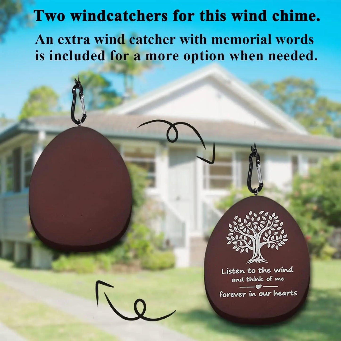 Deep Tone Memorial Wind Chime For Loved Ones Outdoors