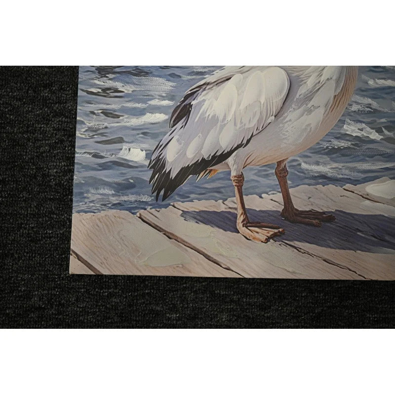 Beach Seagull Seascape Canvas Art Print For Coastal Living Rooms
