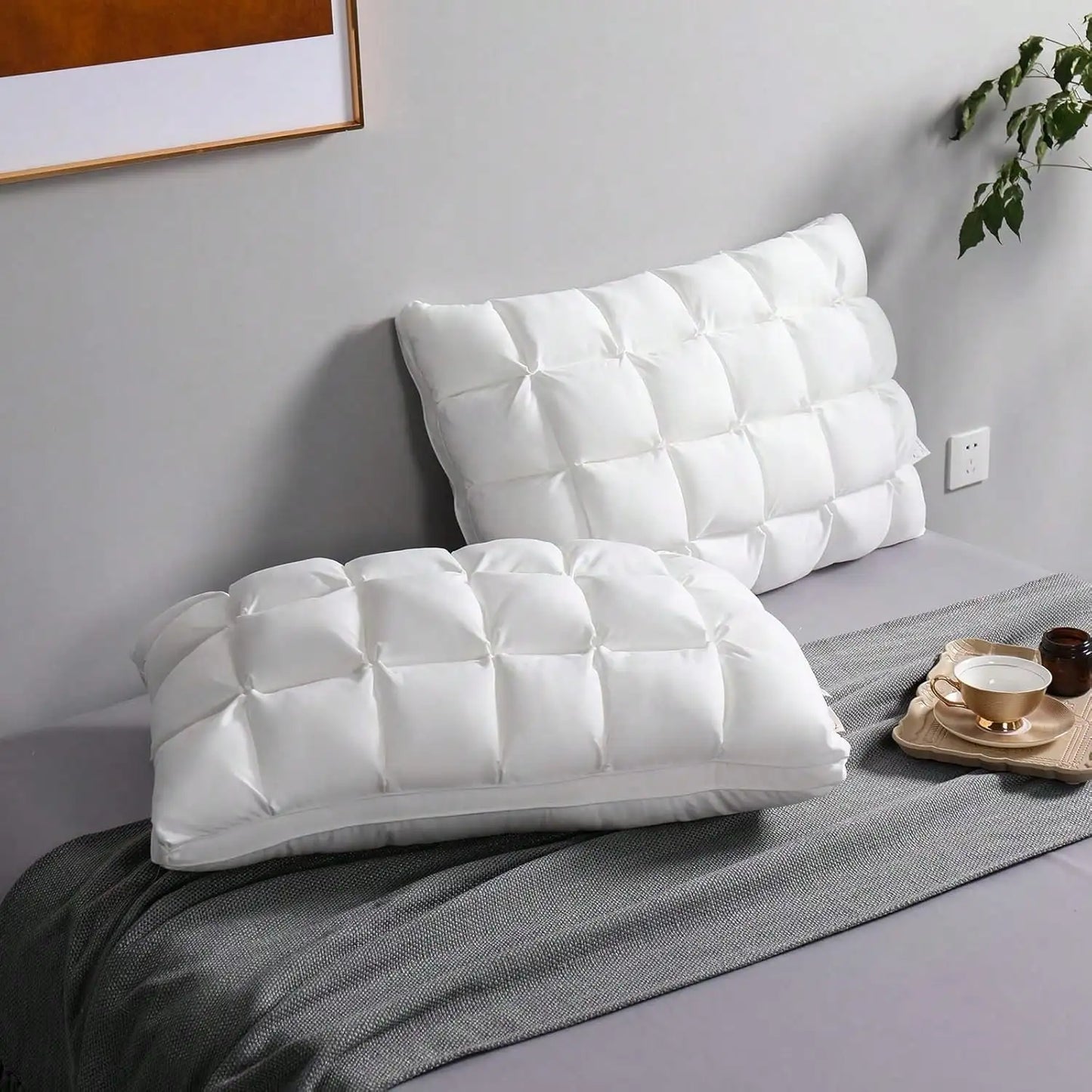Deluxe Pillow Set Soft Support Large Fluffy Down Alternative For Side Sleepers