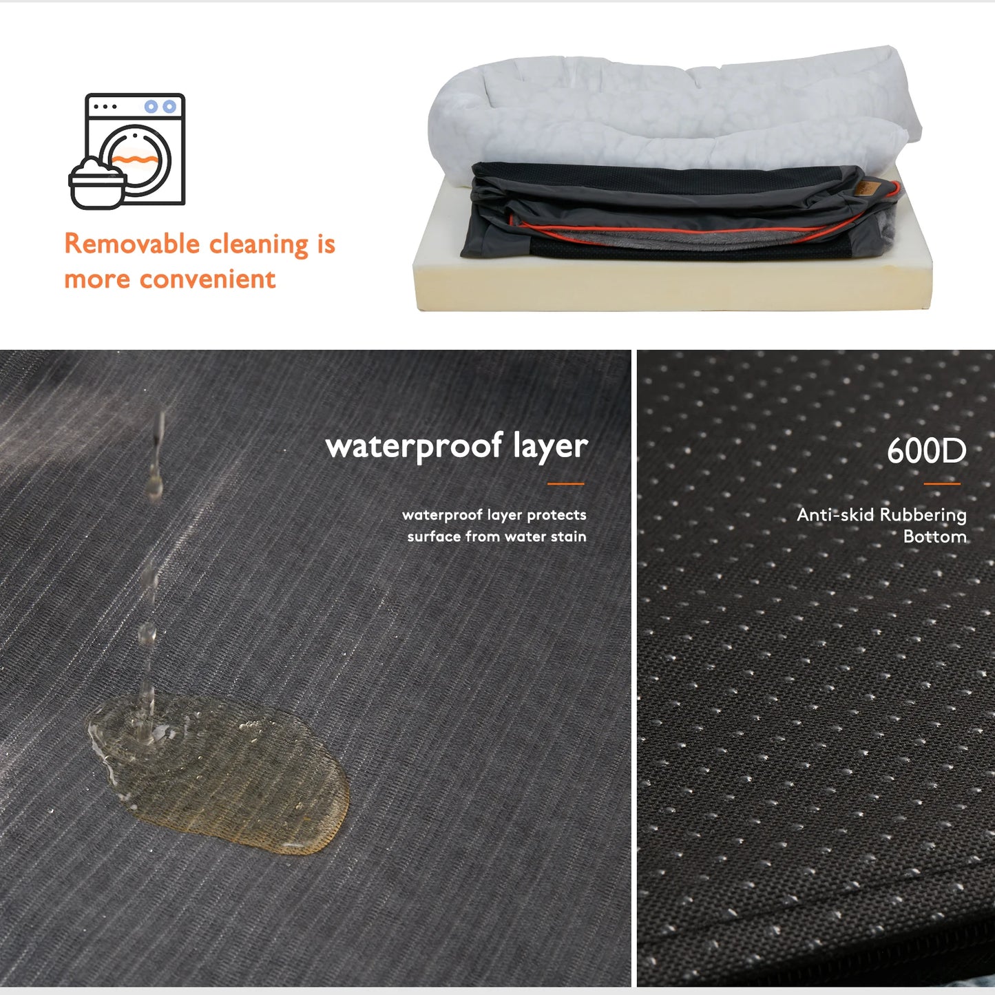 BINGOPAW Dog Bed Anti Allergy With Removable Washable Cover