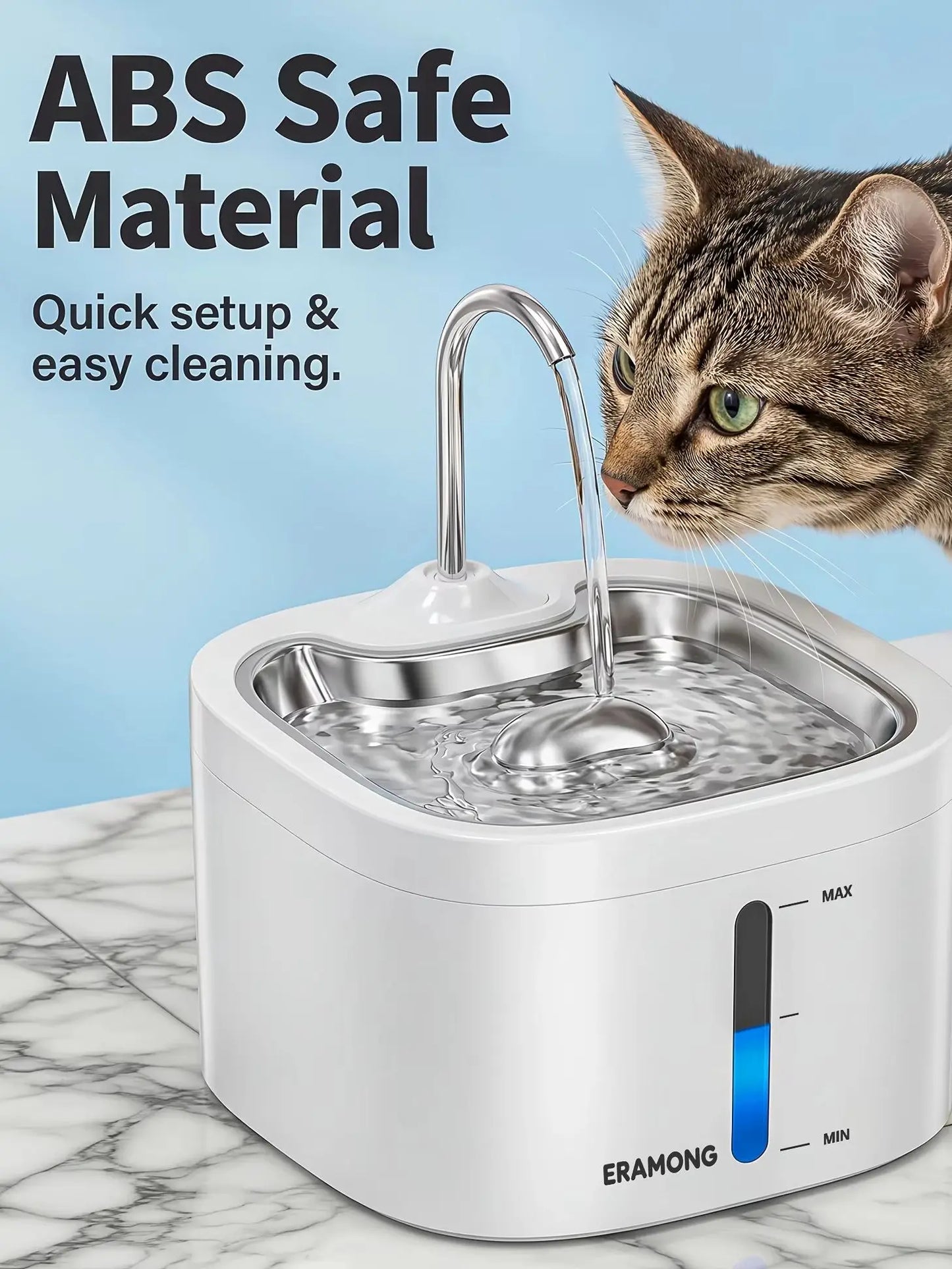 Automatic Stainless Steel Pet Water Fountain With Quiet Water Pump