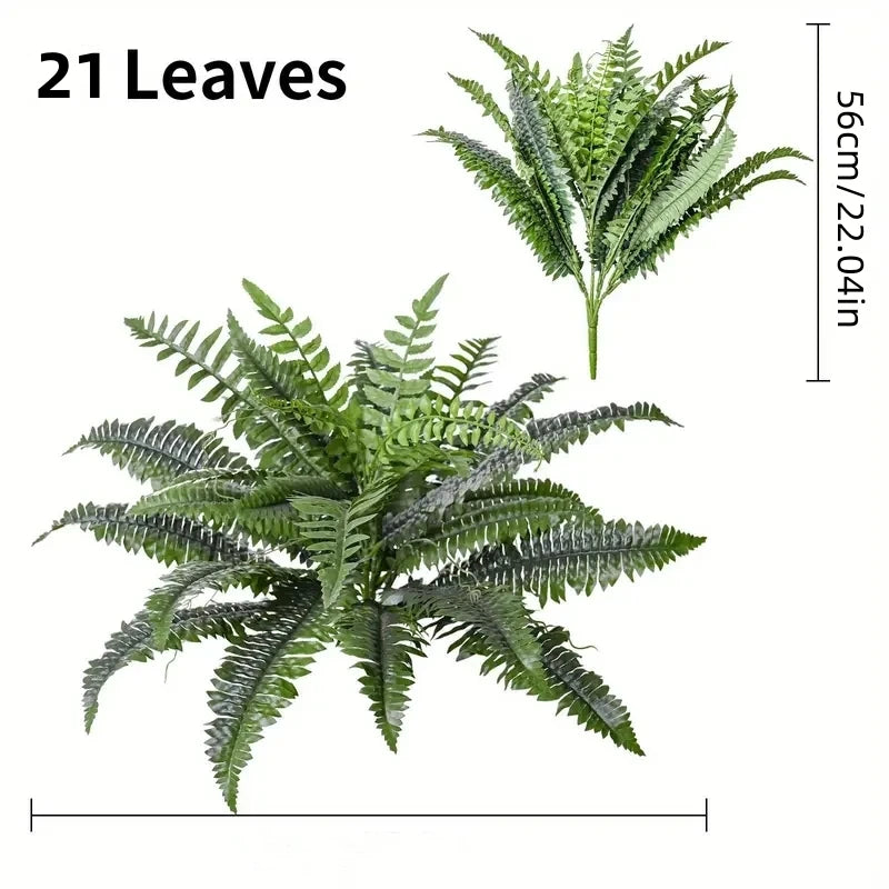 Artificial Boston Fern Plant For Outdoor Decor UV Resistant Greenery