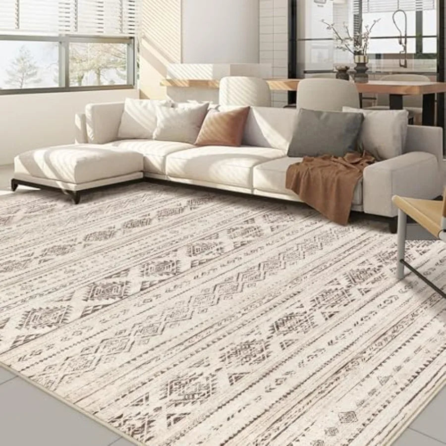 Boho Kilim Style Area Rug Polyester Machine Washable