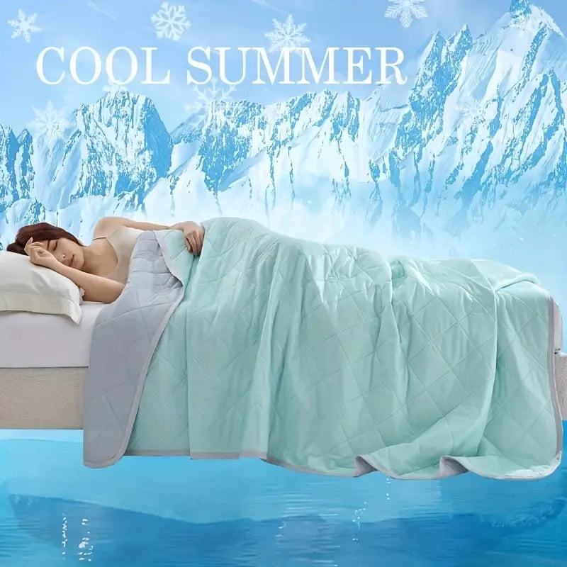 ROSEKINDCN Cooling Blanket for Hot Sleepers, Dual-Sided Geometric Pattern