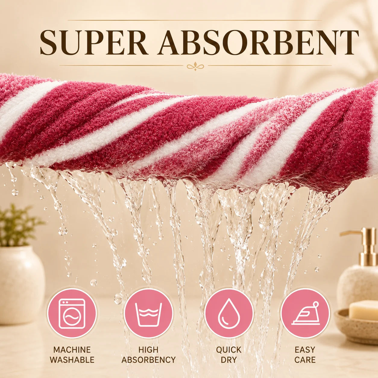 Premium Ultra Absorbent Eight Piece Polyester Bath Towel Set
