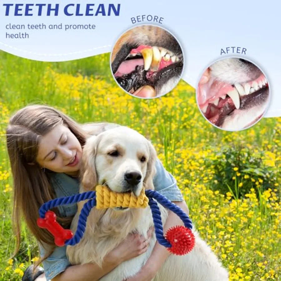 Interactive Dog Rope Toy for Tug Of War and Chewing Fun