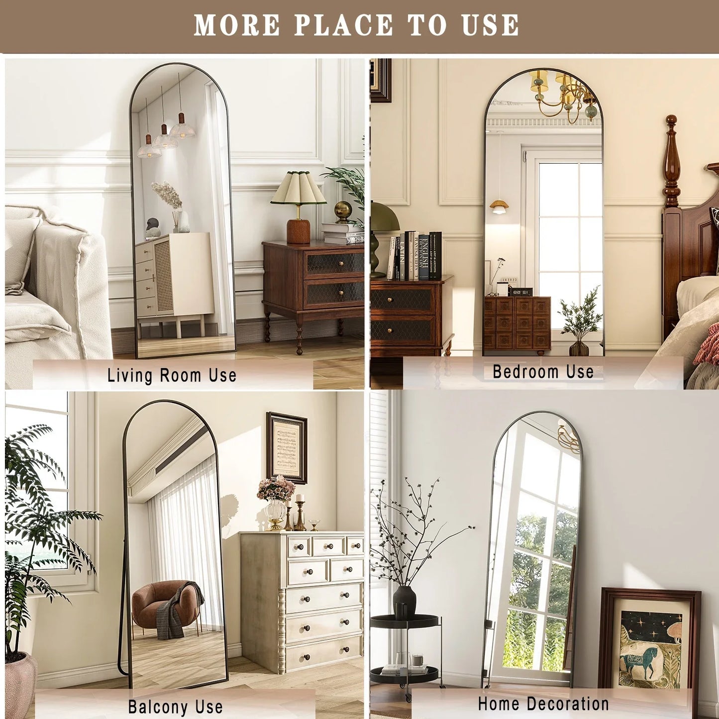 Elegant Arched Floor Mirror For Home Decor And Styling