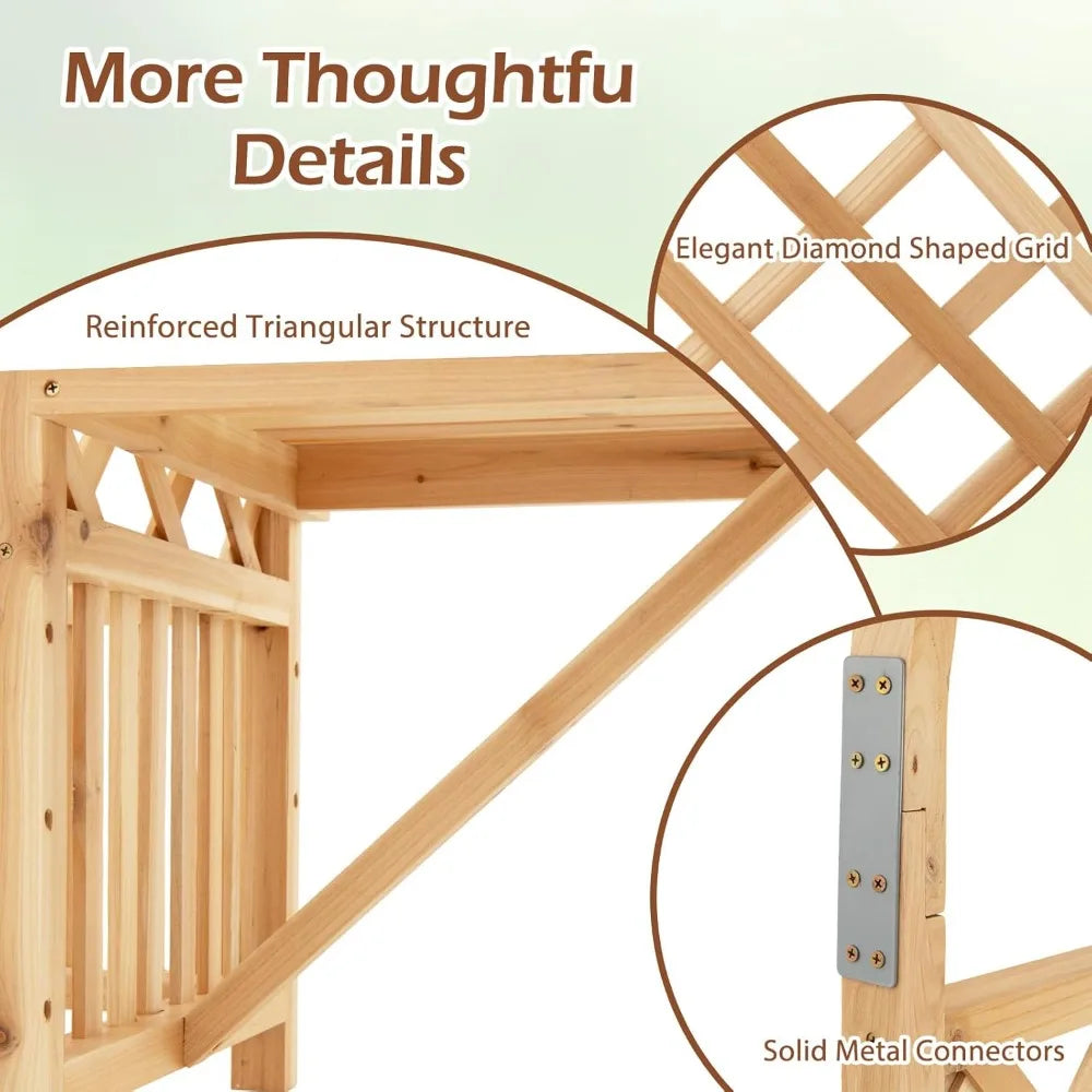 Garden Arbor With Bench And Planters Trellis System