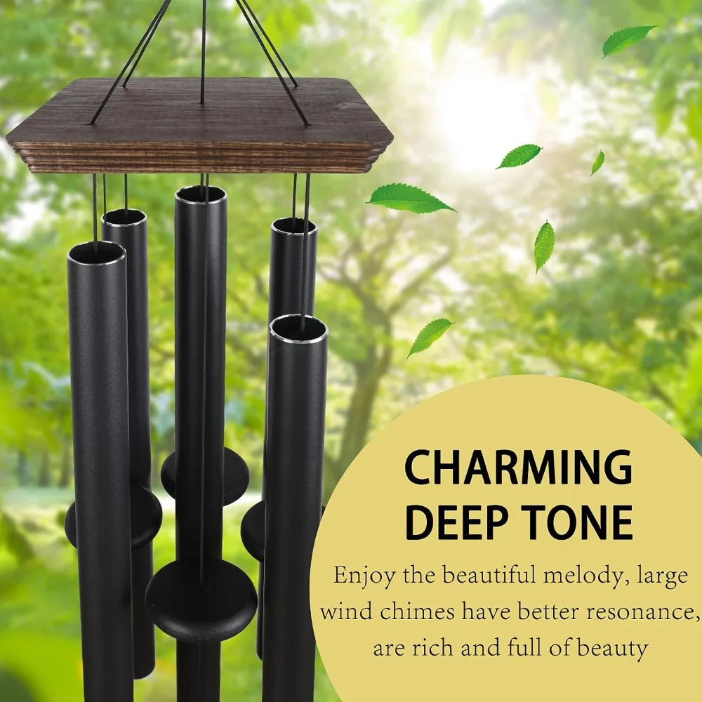 Deep Tone Memorial Wood And Aluminum Wind Chimes For Garden