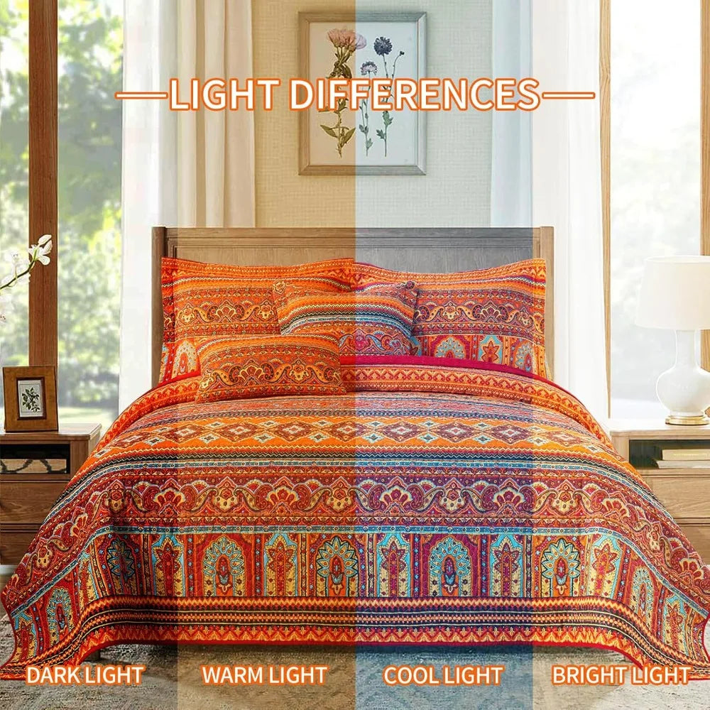 Soft Cotton Quilted Bedspread With Lightweight Knit Coverlet