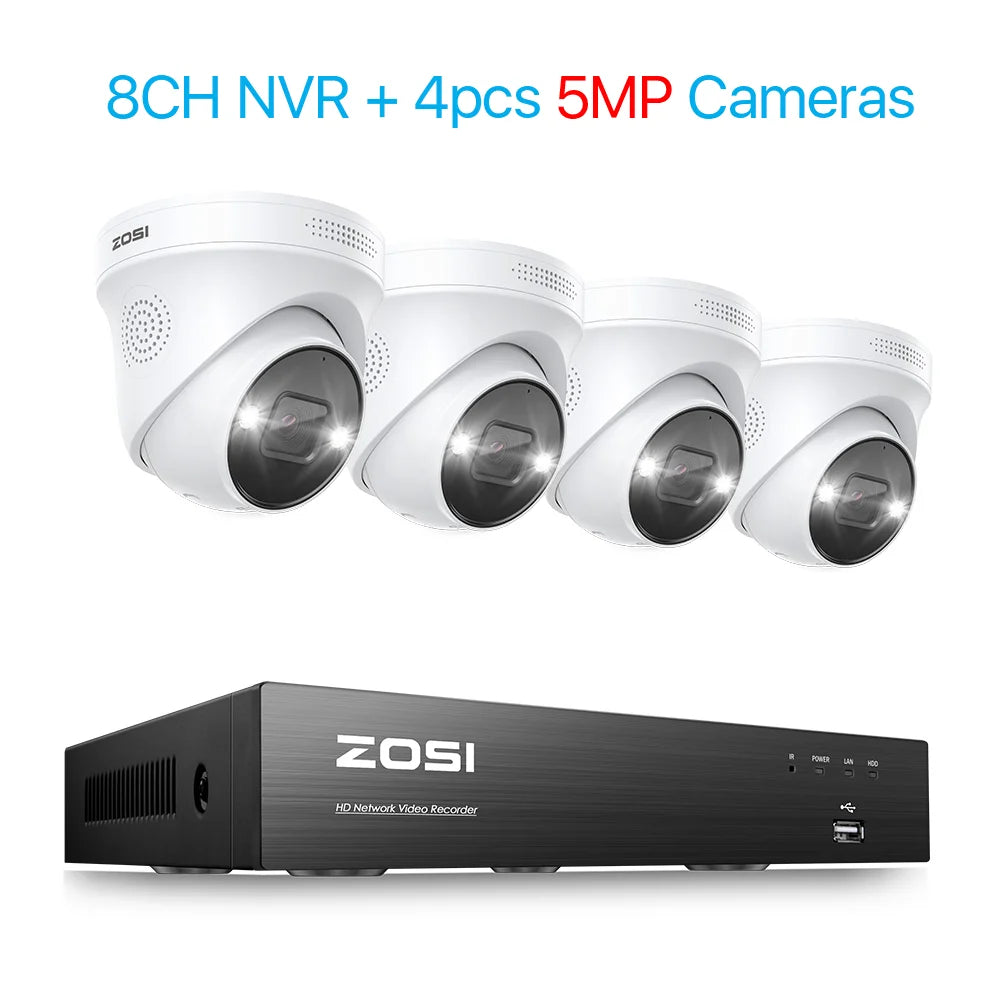 ZOSI 8 Channel 4K PoE Video Surveillance System With AI Face Detection