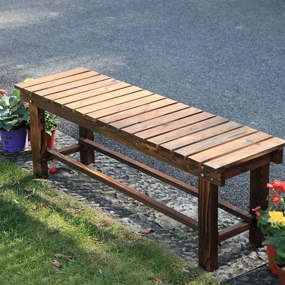 Outdoor Garden Wood Bench Weatherproof Patio Seating For Two
