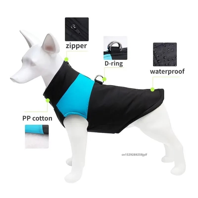 Waterproof Warm Dog Coat Padded Zipper Jacket Outfit