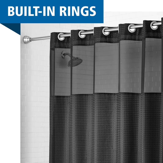 Easy Hang Fabric Shower Curtain With Built In Rings