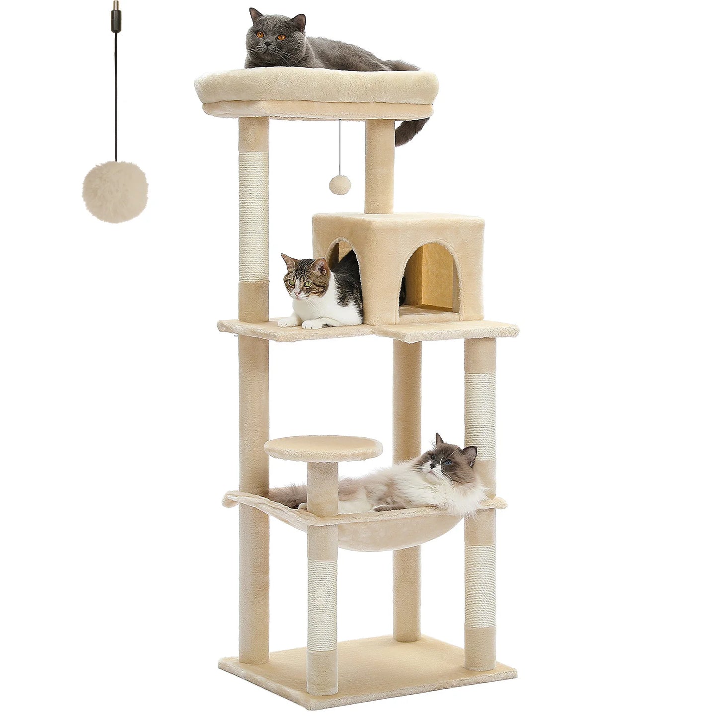 PAWZ Road Indoor Cat Tree With Hammock And Sisal Posts